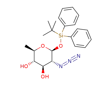 Molecular Structure of 1384556-70-0 (tert-butyldiphenylsilyl 2-azido-2,6-dideoxy-β-D-glucopyranoside)