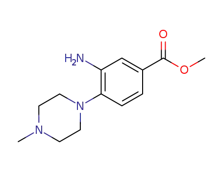 Molecular Structure of 65639-61-4 (METHYL 3-AMINO-4-(4-METHYLPIPERAZIN-1-YL)BENZOATE)