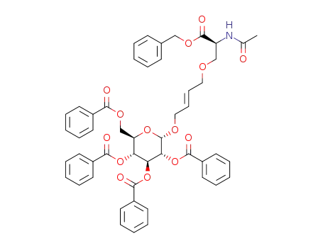 (S)-2-acetamido-3-(4-(α-D-tetra-O-benzoylglucosyloxy)-(E)-but-2-enyloxy)propanoate benzyl ester