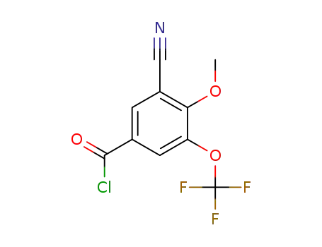 Molecular Structure of 1285576-11-5 (3-cyano-4-methoxy-5-trifluoromethoxybenzoyl chloride)