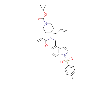 tert-butyl 4-allyl-4-(N-((1-tosyl-1H-indol-4-yl)methyl)acrylamido)piperidine-1-carboxylate