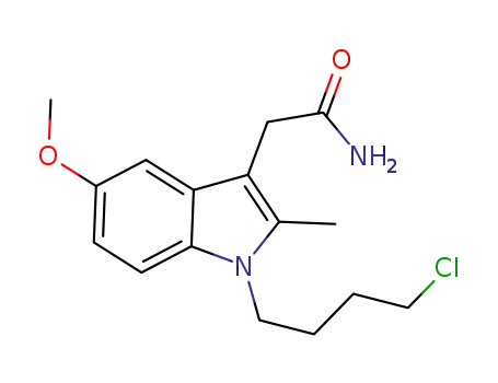 Molecular Structure of 1477811-48-5 (2-(1-(4-chlorobutyl)-5-methoxy-2-methyl-1H-indol-3-yl)acetamide)