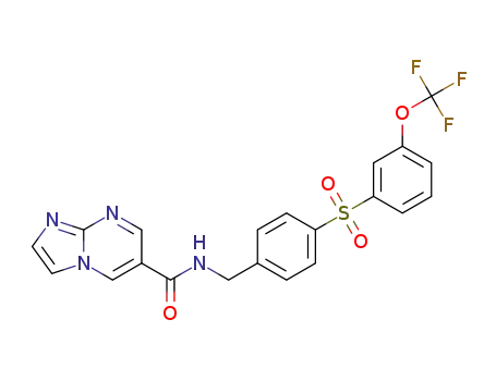 N-(4-((3-(trifluoromethoxy)phenyl)sulfonyl)benzyl)imidazo[1,2-a]pyrimidine-6-carboxamide
