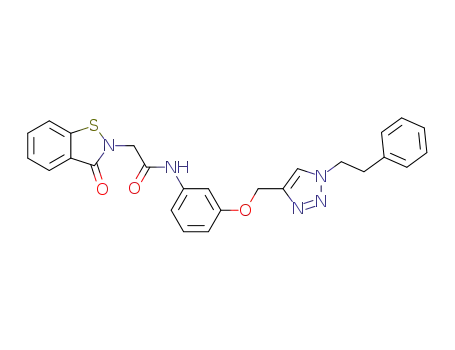 2-(3-oxobenzo[d]isothiazol-2(3H)-yl)-N-(3-((1-phenethyl-1H-1,2,3-triazol-4-yl)methoxy)phenyl)acetamide