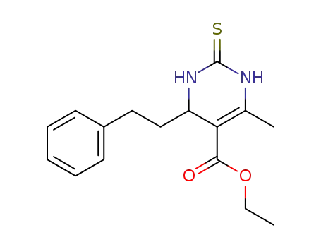 Molecular Structure of 571903-56-5 (5-Pyrimidinecarboxylic acid,
1,2,3,4-tetrahydro-6-methyl-4-(2-phenylethyl)-2-thioxo-, ethyl ester)