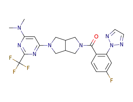 6-[5-{[4-fluoro-2-(2H-1,2,3-triazol-2-yl)phenyl]carbonyl}hexahydropyrrolo[3,4-c]pyrrol-2(1H)-yl]-N,N-dimethyl-2-(trifluoromethyl)pyrimidin-4-amine