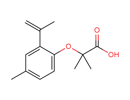 Molecular Structure of 1384949-92-1 (2-(2-isopropenyl-4-methyl-phenoxy)-2-methyl-propionic acid)
