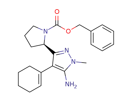 (R)-2-(5-amino-4-cyclohexenyl-1-methyl-1H-pyrazol-3-yl)pyrrolidine-1-benzyl formate