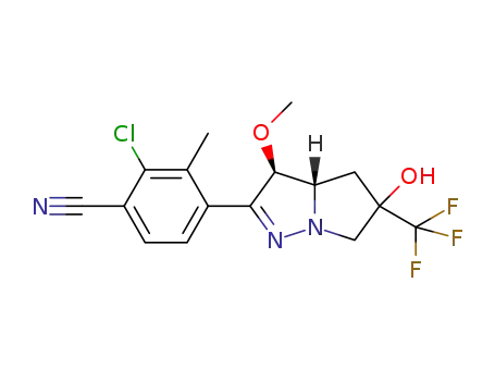 2-chloro-4-((3S,3aS)-5-hydroxy-3-methoxy-5-(trifluoromethyl)-3a,4,5,6-tetrahydro-3H-pyrrolo[1,2-b]pyrazol-2-yl)-3-methylbenzonitrile