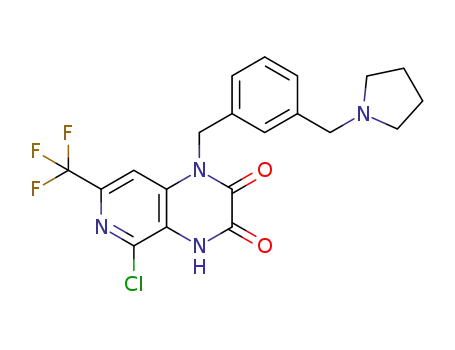 5-chloro-1-(3-(pyrrolidin-1-ylmethyl)benzyl)-7-(trifluoromethyl)pyrido[4,3-b]pyrazine-2,3(1H,4H)-dione