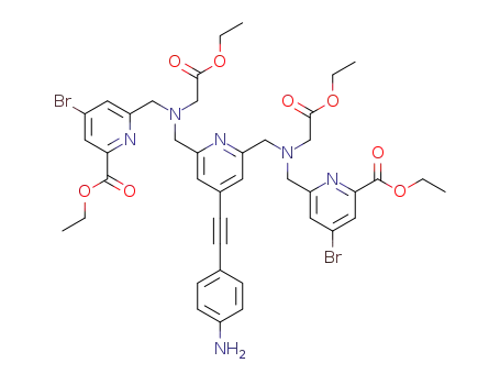 diethyl 6,6'-((((4-((4-aminophenyl)ethynyl)pyridine-2,6-diyl)bis(methylene))bis((2-ethoxy-2-oxoethyl)azanediyl))bis(methylene))bis(4-bromopicolinate)