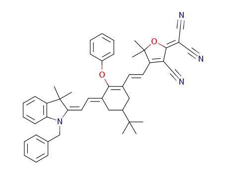 2-(4-((E)-2-((E)-3-((E)-2-(1-benzyl-3,3-dimethylindolin-2-ylidene)ethylidene)-5-tert-butyl-2-(phenoxy)cyclohex-1-enyl)vinyl)-3-cyano-5,5-dimethylfuran-2(5H)-ylidene)malononitrile