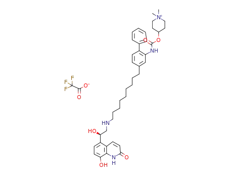 4-({[5-(9-{[(2R)-2-hydroxy-2-(8-hydroxy-2-oxo-1,2-dihydroquinolin-5-yl)ethyl]amino}nonyl)-2-phenylphenyl]carbamoyl}oxy)-1,1-dimethylpiperidin-1-ium trifluoroacetate