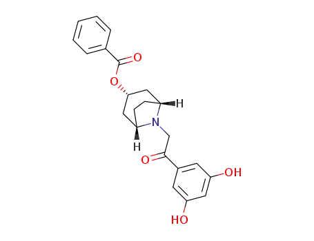 3α-benzoyloxy-8-(2-(3,5-dihydroxyphenyl)-2-oxoethyl)-8-azabicyclo[3.2.1]octane