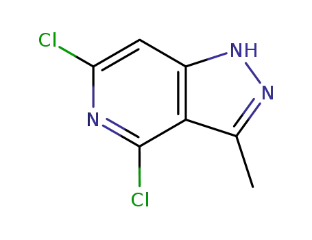 Molecular Structure of 120422-90-4 (4,6-dichloro-3-Methyl-1H-pyrazolo[4,3-c]pyridine)