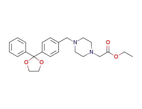 ethyl 2-(4-(4-(2-phenyl-1,3-dioxolan-2-yl)benzyl)piperazin-1-yl)acetate