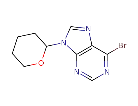 Molecular Structure of 381246-26-0 (6-bromo-9-(tetrahydro-2H-pyran-2-yl)-9H-purine)