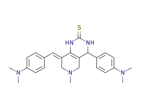 (E)-8-(4-(dimethylamino)benzylidene)-4-(4-(dimethylamino)phenyl)-6-methyl-3,4,5,6,7,8-hexahydropyrido[4,3-d]pyrimidine-2(1H)-thione
