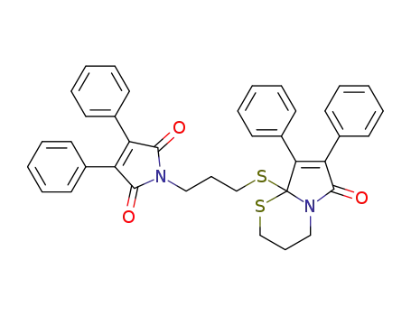 1-(3-(6-oxo-7,8-diphenyl-3,4,6,8a-tetrahydro-2H-pyrrolo[2,1-b]-1,3-thiazin-8a-ylthio)propyl)-3,4-diphenyl-1H-pyrrole-2,5-dione