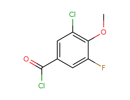 Molecular Structure of 886497-26-3 (3-chloro-5-fluoro-4-methoxybenzoyl chloride)