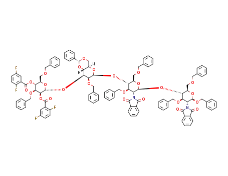 benzyl [3,6-di-O-benzyl-2,4-O-(2,5-difluorobenzoyl)-α-D-mannopyranosyl-(1→3)]-2-O-benzyl-4,6-O-(R)-benzylidene-β-D-mannopyranosyl-(1→4)-3,6-di-O-benzyl-2-deoxy-2-phthalimido-β-Dglucopyranosyl-(1→4)-3,6-di-O-benzyl-2-deoxy-2-phthalimido-β-D-glucopyranoside