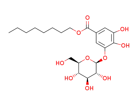 Molecular Structure of 1329454-76-3 (octyl 3-O-(β-D-glucopyranosyl)-4,5-dihydroxybenzoate)