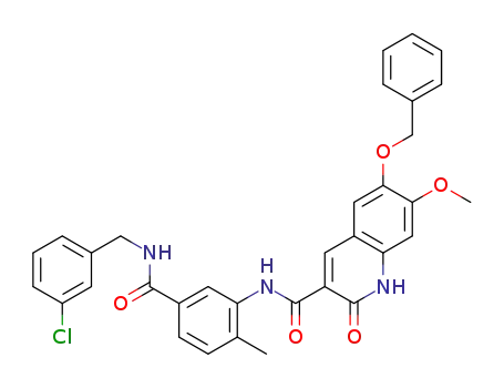 6-benzyloxy-7-methoxy-2-oxo-1,2-dihydro-quinoline-3-carboxylic acid [5-(3-chloro-benzylcarbamoyl)-2-methyl-phenyl]-amide