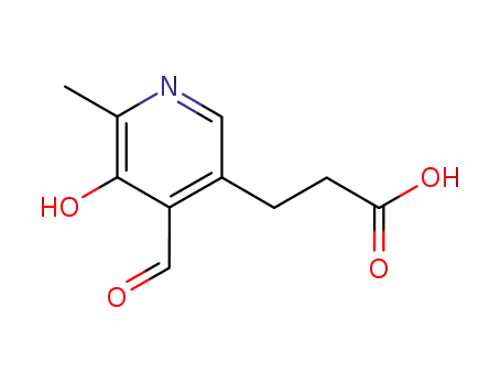 Molecular Structure of 16133-22-5 (3-Pyridinepropanoicacid, 4-formyl-5-hydroxy-6-methyl-)