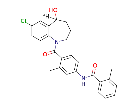Molecular Structure of 1296212-17-3 (N-(4-(7-chloro-5-hydroxy-2,3,4-trihydro-5-deutero-1H-benzo[b]azepine-1-carbonyl)-3-methylphenyl)-2-methylbenzamide)
