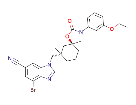 4-bromo-1-((3-(3-ethoxyphenyl)-7-methyl-2-oxo-1-oxa-3-azaspiro[4.5]decan-7-yl)methyl)-1H-benzo[d]imidazole-6-carbonitrile