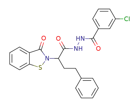 2-(3-oxo-1,2-benzisothiazol-3(2H)-2-yl)-4-phenylbutanoic acid 2-(3-fluorobenzoyl)hydrazide