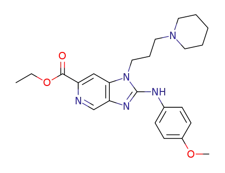 ethyl 2-((4-methoxyphenyl)amino)-1-(3-(piperidin-1-yl)propyl)-1H-imidazo[4,5-c]pyridine-6-carboxylate