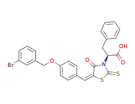 (S,E)-2-(5-(4-(3-bromobenzyloxy)benzylidene)-4-oxo-2-thioxothiazolidin-3-yl)-3-phenylpropanoic acid