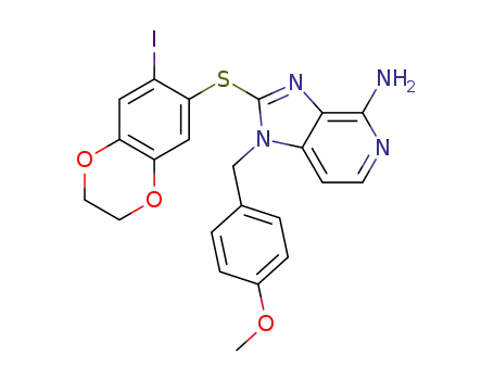 2-(7-iodo-2,3-dihydrobenzo[b][1,4]dioxin-6-ylthio)-1-(4-methoxybenzyl)-1H-imidazo[4,5-c]pyridin-4-amine