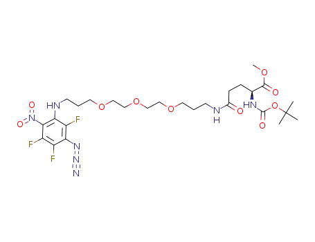 Molecular Structure of 1314607-33-4 ((S)-methyl 1-((3-azido-2,4,5-trifluoro-6-nitrophenyl)amino)-18-((tert-butoxycarbonyl)amino)-15-oxo-4,7,10-trioxa-14-azanonadecan-19-oate)