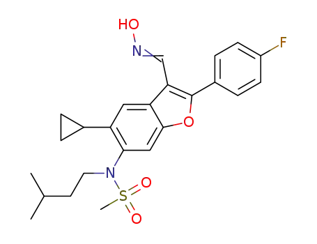 N-{5-cyclopropyl-2-(4-fluorophenyl)-3-[(hydroxyimino)methyl]-1-benzofuran-6-yl}-N-(3-methylbutyl)methanesulfonamide