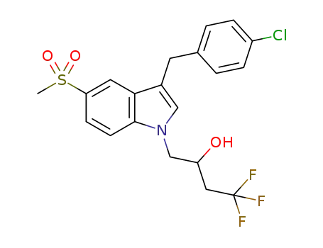 1-(3-(4-chlorobenzyl)-5-(methylsulfonyl)-indol-1-yl)-4,4,4-trifluorobutan-2-ol