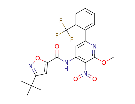 3-tert-butyl-isoxazole-5-carboxylic acid [2-methoxy-3-nitro-6-(2-trifluoromethyl-phenyl)-pyridin-4-yl]-amide