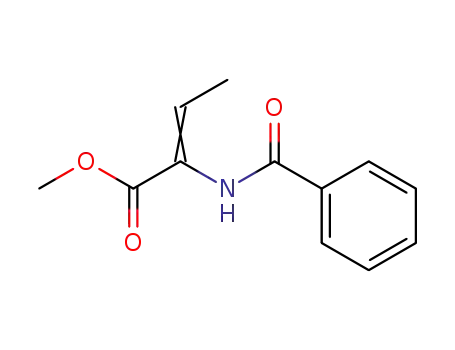 Molecular Structure of 105909-91-9 (2-Butenoic acid, 2-(benzoylamino)-, methyl ester)