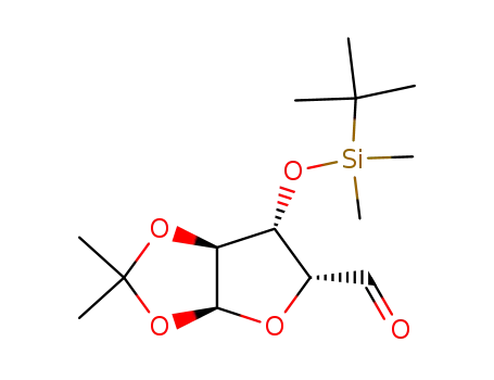 Molecular Structure of 1018898-77-5 ((3aS,5R,6R,6aS)-6-((tert-butyldiMethylsilyl)oxy)-2,2-diMethyltetrahydrofuro[2,3-d][1,3]dioxole-5-carbaldehyde)
