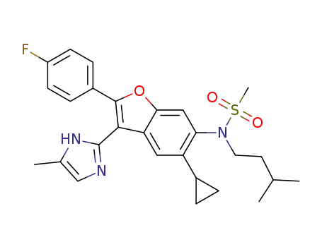 N-[5-cyclopropyl-2-(4-fluorophenyl)-3-(5-methyl-1H-imidazol-2-yl)-1-benzofuran-6-yl]-N-(3-methylbutyl)methanesulfonamide