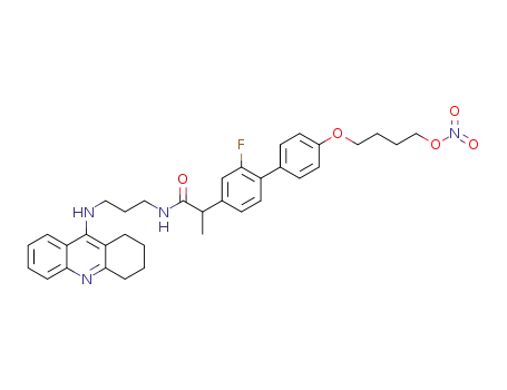 4-{2'-fluoro-4'-[1-oxo-1-(3-(1,2,3,4-tetrahydroacridin-9-ylamino)propylamino)propan-2-yl]biphenyl-4-yloxy}butyl nitrate