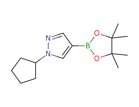 Molecular Structure of 1233526-60-7 (1-cyclopentyl-4-(4,4,5,5-tetraMethyl-1,3,2-dioxaborolan-2-yl)-1H-pyrazole)