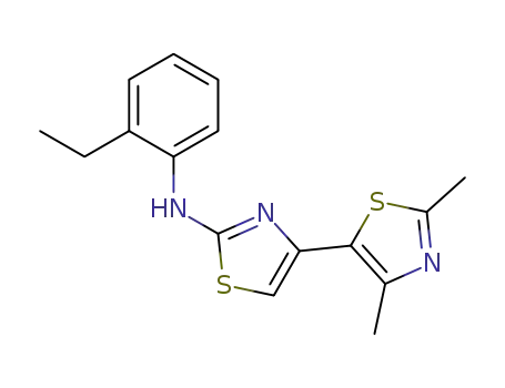 Molecular Structure of 412919-79-0 (2',4'-dimethyl-2-(2-ethylanilino)-4,5'-bis(1,3-thiazole))