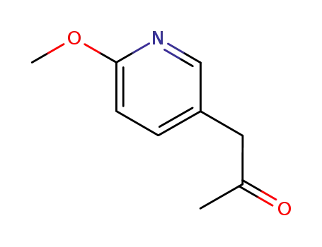 Molecular Structure of 629646-45-3 (2-Propanone, 1-(6-methoxy-3-pyridinyl)-)