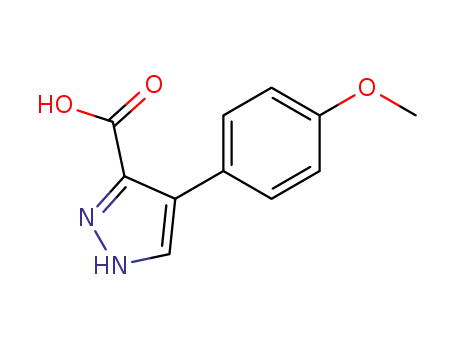 Molecular Structure of 110356-26-8 (1H-Pyrazole-3-carboxylicacid, 4-(4-methoxyphenyl)-)