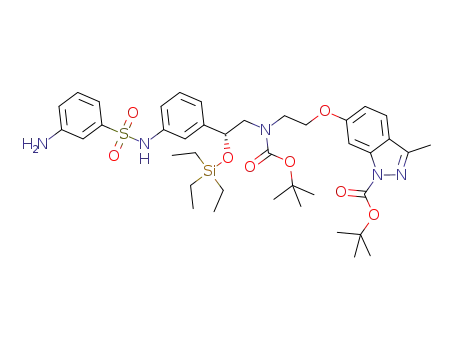 (R)-tert-butyl 6-(2-((2-(3-(3-aminophenylsulfonamide)phenyl)-2-(triethylsilyloxy)ethyl)(tert-butoxycarbonyl)amino)ethoxy)-3-methylindazole-1-carboxylate