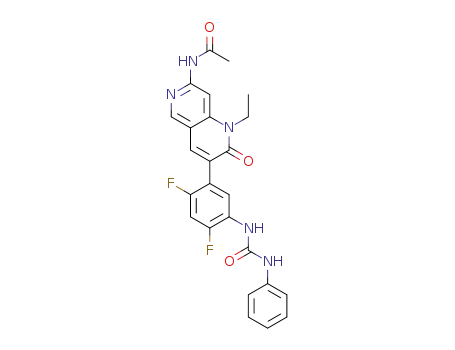 1-(5-(7-acetamido-1-ethyl-2-oxo-1,2-dihydro[1,6]naphthyridin-3-yl)-2,4-difluorophenyl)-3-phenylurea