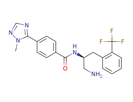 N-((1S)-2-amino-1-{[2-(trifluoromethyl)phenyl]methyl}ethyl)-4-(1-methyl-1H-1,2,4-triazol-5-yl)benzamide