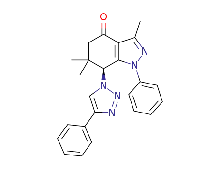 (-)-(7S)-3,6,6-trimethyl-1-phenyl-7-(4-phenyl-[1,2,3]triazol-1-yl)-4,5,6,7-tetrahydro-1H-indazol-4-one